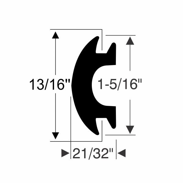 1-5/16" X 21/32" Rub Rail Flexible Insert Sample 1-5/16" X 21/32" Rub Rail Flexible Insert Sample