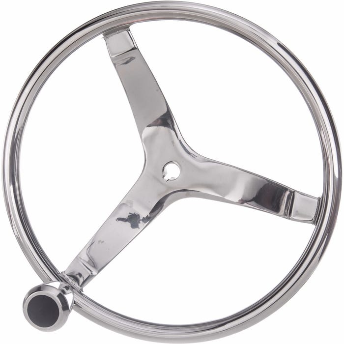 3 Spoke Stainless Steel Steering Wheel - 15-1/2" 3 Spoke Stainless Steel Steering Wheel - 15-1/2"