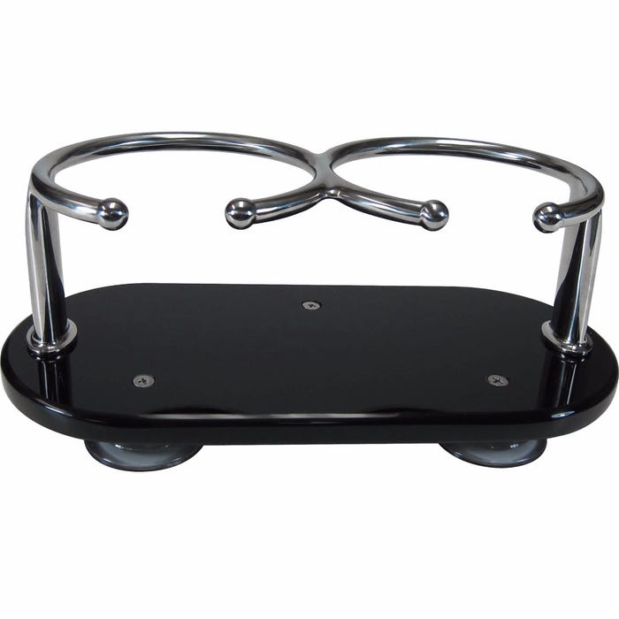 Double Stainless Steel Boat Drink Holder with Suction Cups - Black Double Stainless Steel Boat Drink Holder with Suction Cups - Black