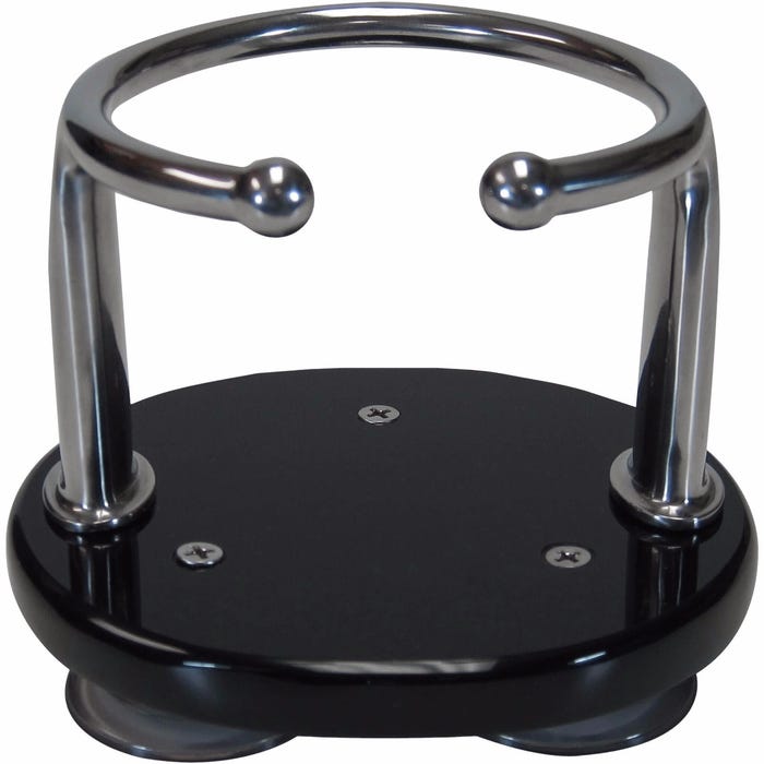 Single Stainless Steel Boat Drink Holder with Suction Cups - Black Single Stainless Steel Boat Drink Holder with Suction Cups - Black
