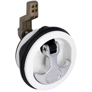 Surface Mount CAM Latch - White with Chrome Handle