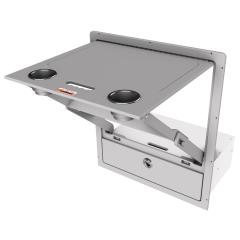 Folding Pontoon Entertainment Table with Drawer