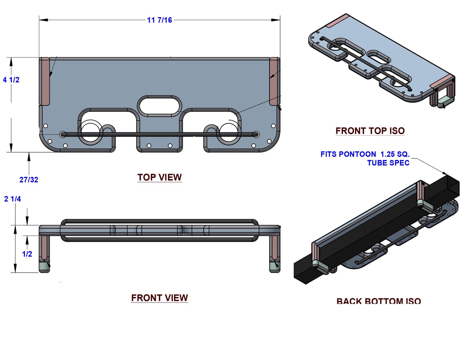 2 Rod Pontoon Rod Holder