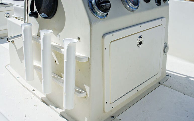 new exact replacement starboard console door and rod holders for center console boat