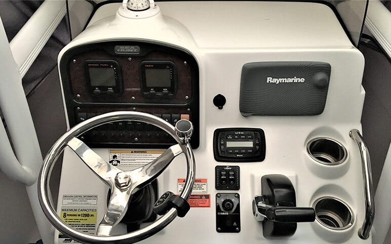 original 2013 Sea Hunt Ultra 234 dash panel with electronics