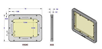 dimensional drawing of livewell viewport