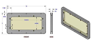 dimensional drawing of livewell viewport