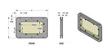 dimensional drawing of livewell viewport