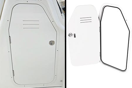 acrylic's rigidity is a better choice for larger access doors
