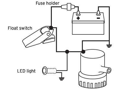 wiring diagram for installing a bilge pump to a boat