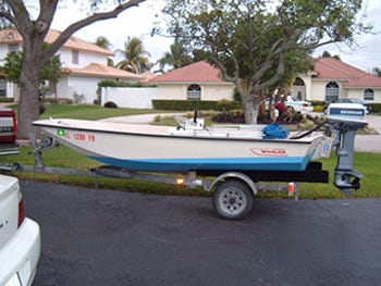 13 foot Boston Whaler before upgrading the interior