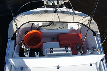 Boston Whaler interior kit upgrade with convenient stern storage