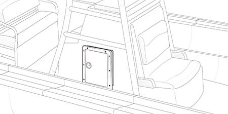 sketch of checking the fit of an inset storage unit