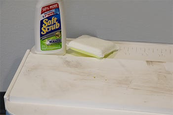 SoftScrub with Bleach cleaner for efficient starboard cleaning