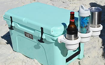 removable cup holders for a YETI cooler for convenient drink holders