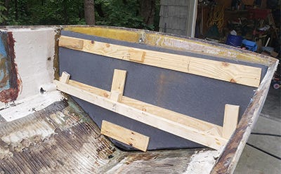 replacing a boat transom with coosa board for longevity and durability