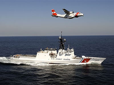 Coast Guard vessels underway 