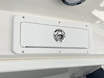 Glovebox storage solution that is sealed with marine adhesive