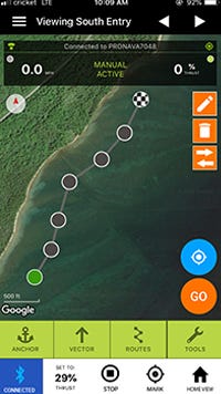 Pronav App provides convenient navigation when on the water