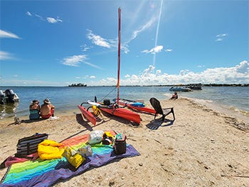 Beach gathering at Spoil Islands Sandbar