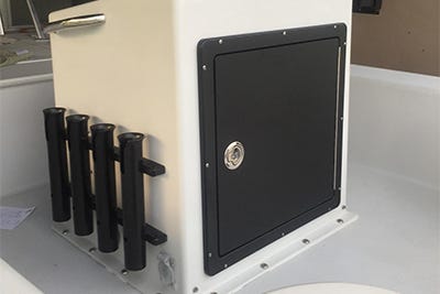 starboard has a matte looking finish that provides a nice contrast to glossy gelcoat