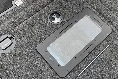 new livewell viewport installed to bass boat livewell hatch