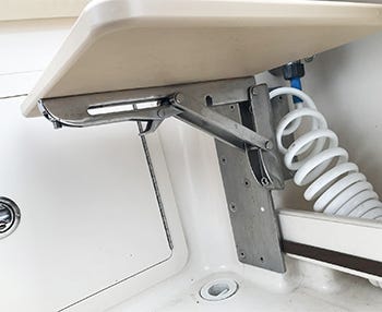 stainless steel folding seat bracket installed to a step for convenient use and stoaway