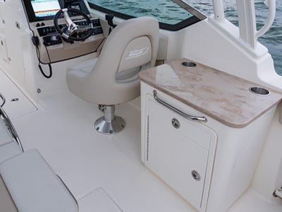 access doors installed on the back console of a boston whaler boat