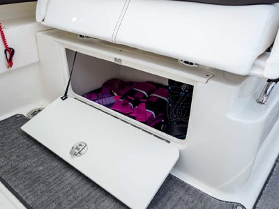 access doors installed on the back console of a boston whaler boat